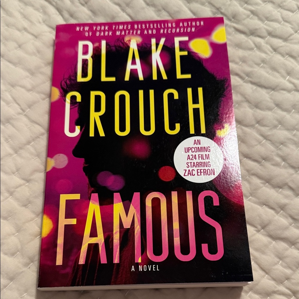 Blake Crouch 'Famous' Novel - Black and Pink Cover